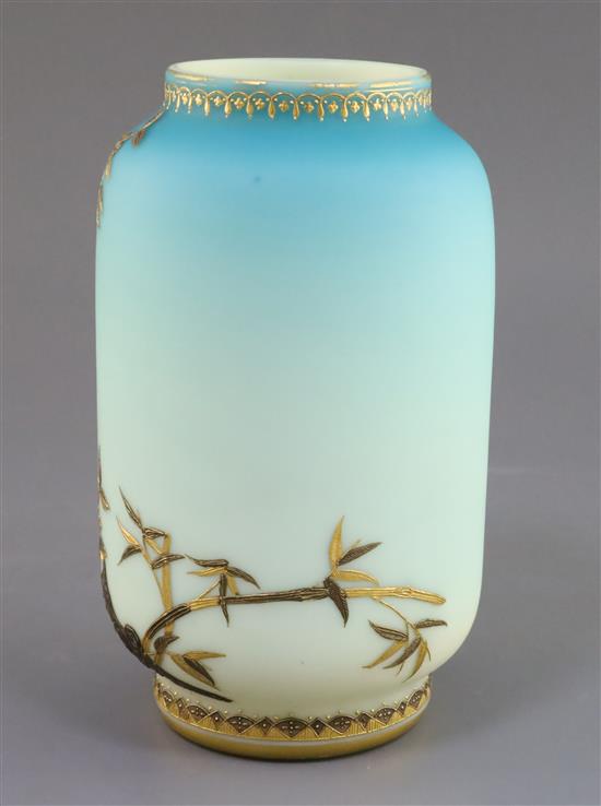 A Stourbridge Japonaise glass vase, probably Jules Barbe for Thomas Webb, H.21.5cm